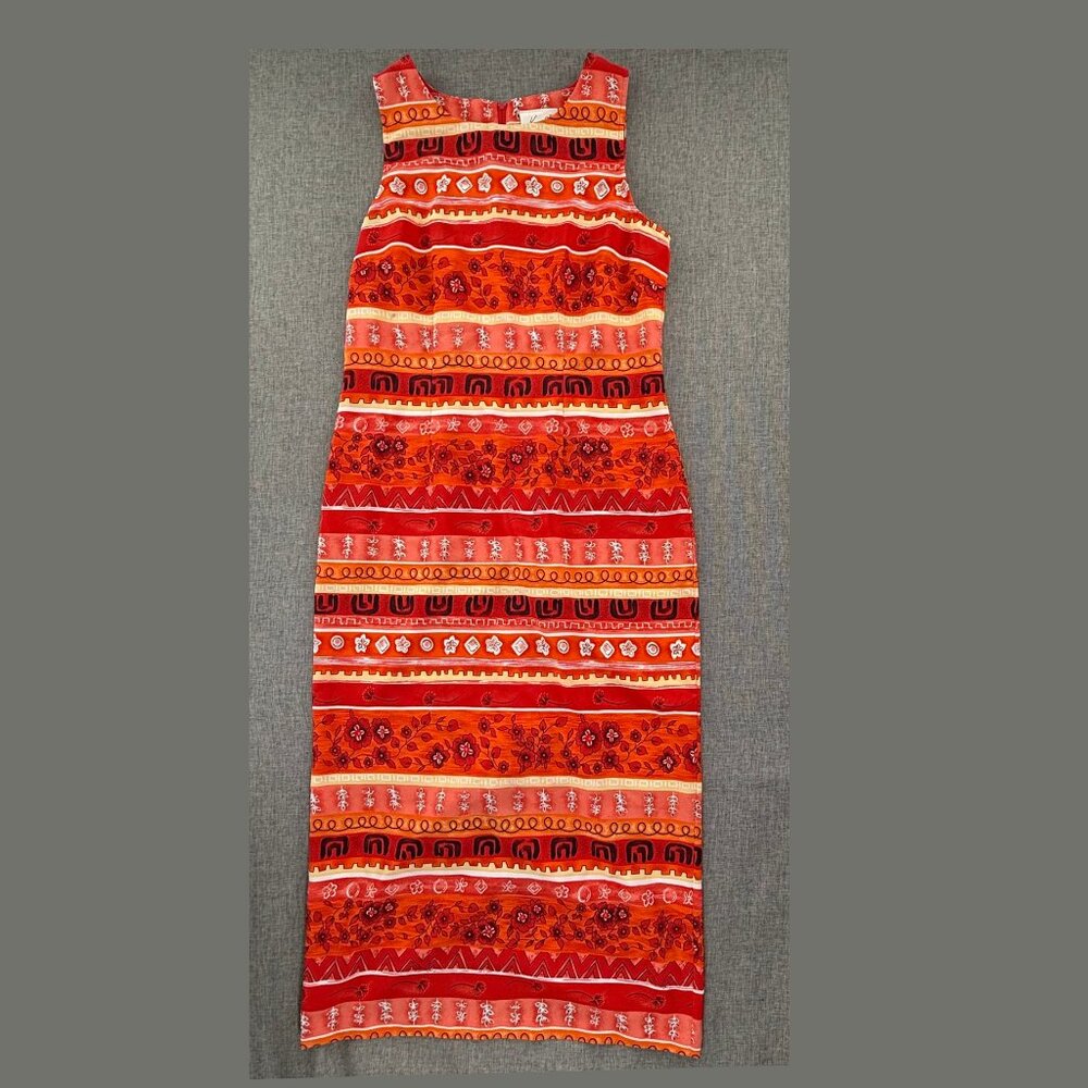 Vintage Kathie Lee Collection Maxi Dress Sleeveless Size 10 Lightweight Zipper C